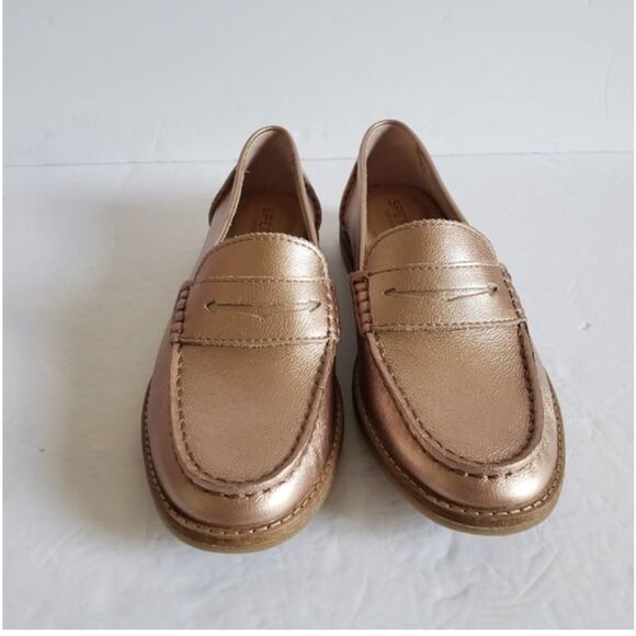 Sperry | Top Sider Rose Gold Seaport Slip On Penny Loafers | 9 - Picture 3 of 10